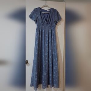 Baltic Born Dusty Blue Floral Maxi Dress